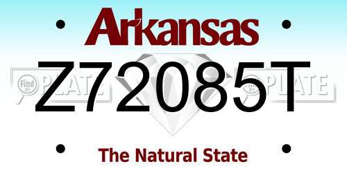 Z72085T Arkansas License Plate