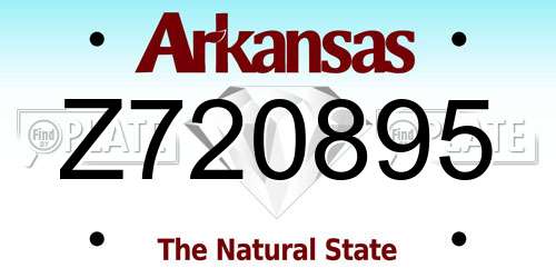 Z720895 Arkansas License Plate