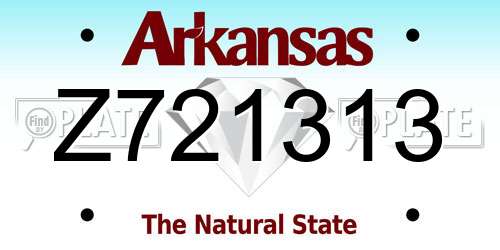 Z721313 Arkansas License Plate