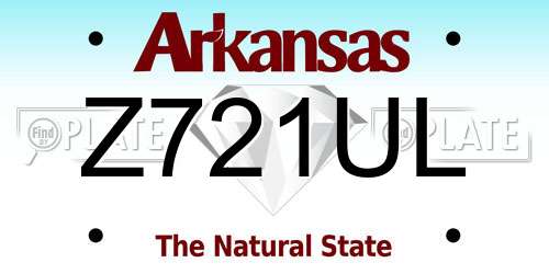 Z721UL Arkansas License Plate