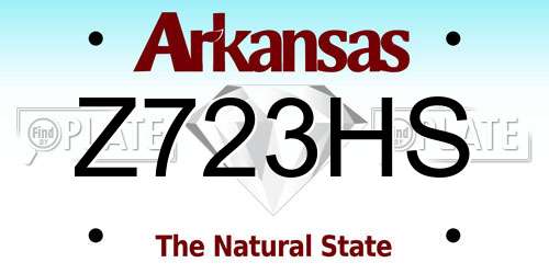 Z723HS Arkansas License Plate
