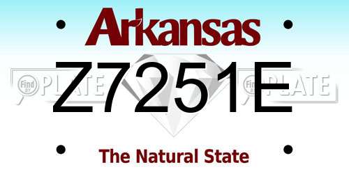 Z7251E Arkansas License Plate