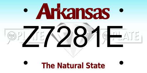 Z7281E Arkansas License Plate