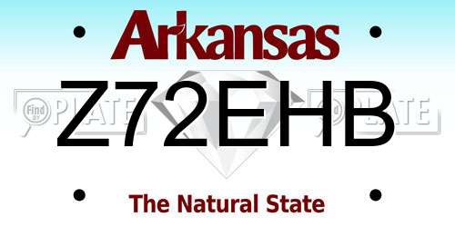 Z72EHB Arkansas License Plate