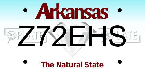 Z72EHS Arkansas License Plate