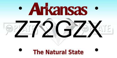 Z72GZX Arkansas License Plate