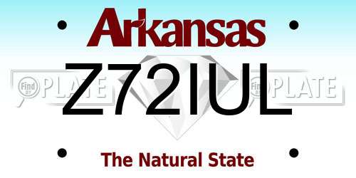 Z72IUL Arkansas License Plate