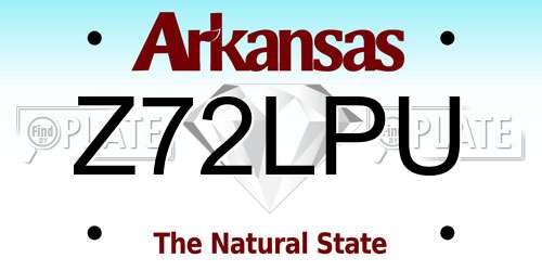 Z72LPU Arkansas License Plate