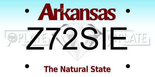 Z72SIE Arkansas License Plate