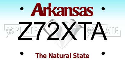 Z72XTA Arkansas License Plate