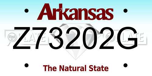 Z73202G Arkansas License Plate