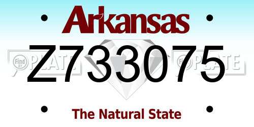 Z733075 Arkansas License Plate