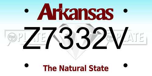 Z7332V Arkansas License Plate
