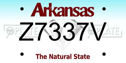 Z7337V Arkansas License Plate
