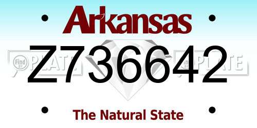 Z736642 Arkansas License Plate