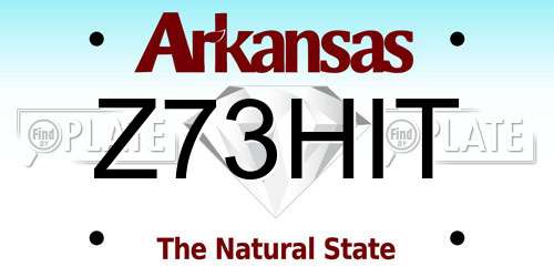 Z73HIT Arkansas License Plate