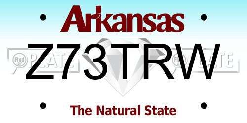 Z73TRW Arkansas License Plate
