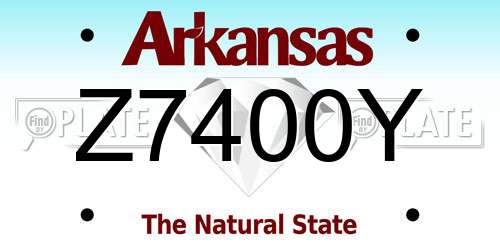 Z7400Y Arkansas License Plate