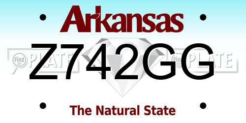 Z742GG Arkansas License Plate