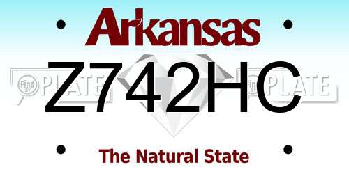 Z742HC Arkansas License Plate