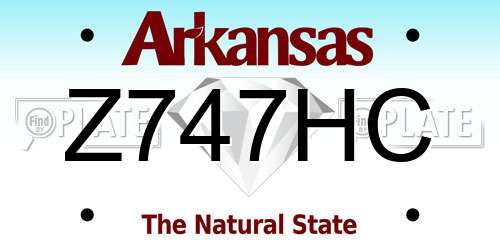 Z747HC Arkansas License Plate