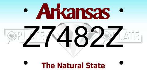 Z7482Z Arkansas License Plate
