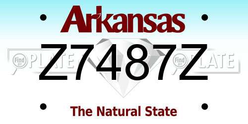 Z7487Z Arkansas License Plate