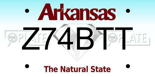 Z74BTT Arkansas License Plate