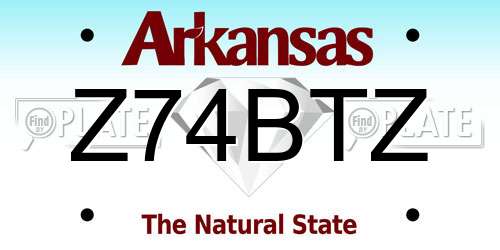 Z74BTZ Arkansas License Plate