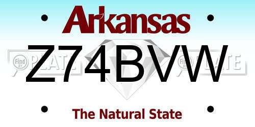 Z74BVW Arkansas License Plate