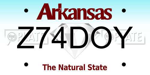 Z74DOY Arkansas License Plate