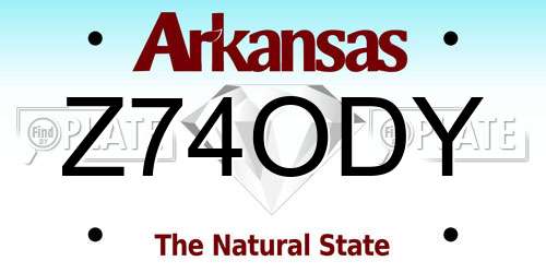 Z74ODY Arkansas License Plate