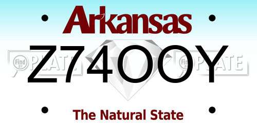 Z74OOY Arkansas License Plate