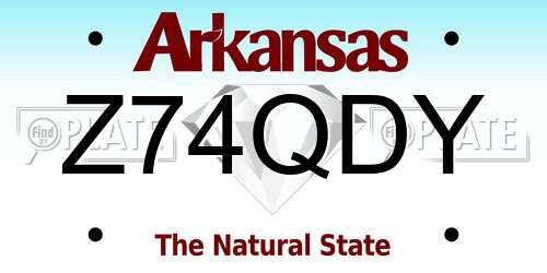 Z74QDY Arkansas License Plate
