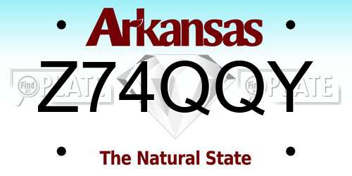Z74QQY Arkansas License Plate