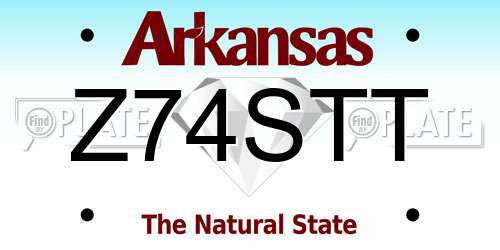 Z74STT Arkansas License Plate
