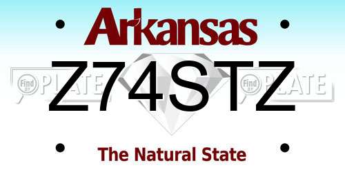 Z74STZ Arkansas License Plate