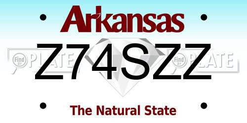 Z74SZZ Arkansas License Plate