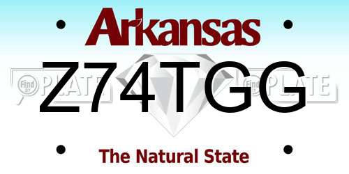 Z74TGG Arkansas License Plate
