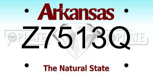 Z7513Q Arkansas License Plate