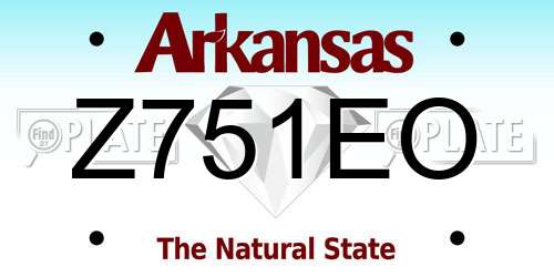 Z751EO Arkansas License Plate