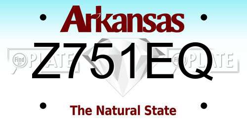 Z751EQ Arkansas License Plate
