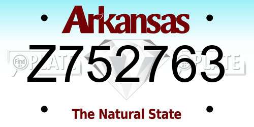 Z752763 Arkansas License Plate