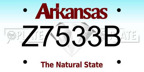 Z7533B Arkansas License Plate