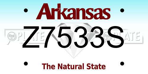 Z7533S Arkansas License Plate