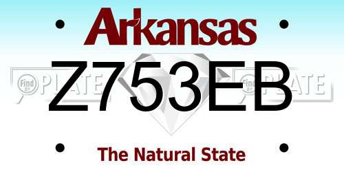 Z753EB Arkansas License Plate