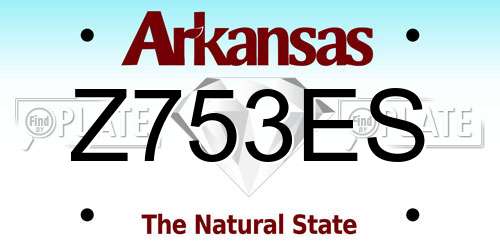 Z753ES Arkansas License Plate