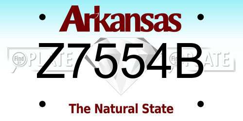 Z7554B Arkansas License Plate