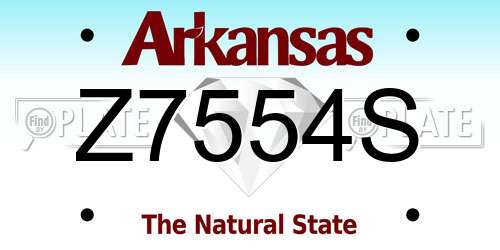 Z7554S Arkansas License Plate