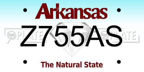Z755AS Arkansas License Plate